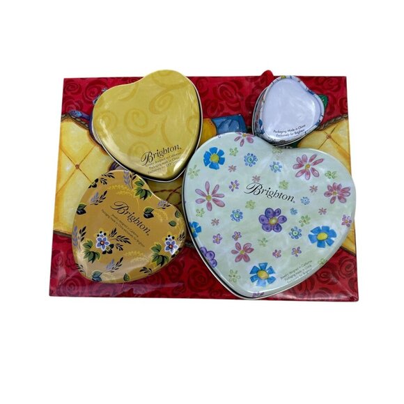 4 Set Multicolor & Size Brighton Heart-Shaped Decorative Tin Collection & Bag - Picture 2 of 16